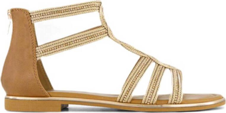 Graceland sandalen met steentjes bruin