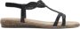 Graceland sandalen met steentjes zwart - Thumbnail 1