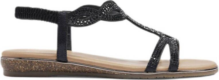 Graceland sandalen met steentjes zwart