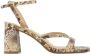 Graceland sandalettes met slangenprint beige bruin - Thumbnail 1