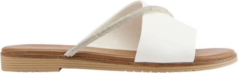 Graceland slippers met strass wit