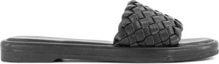 Graceland Zwarte slipper gevlochten