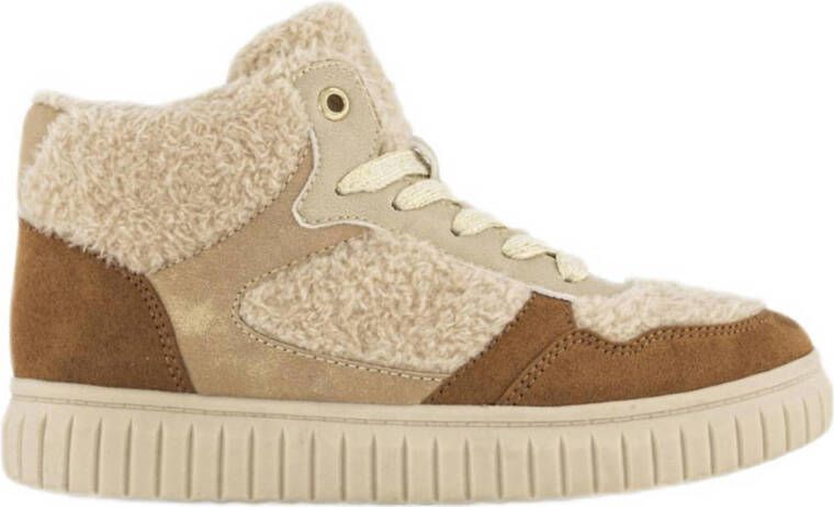 Graceland Beige hoge sneaker teddy