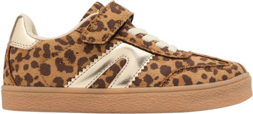 Graceland sneakers met panterprint cognac