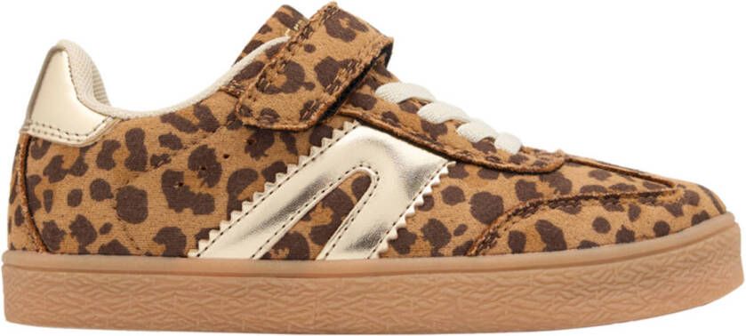 Graceland sneakers met panterprint cognac