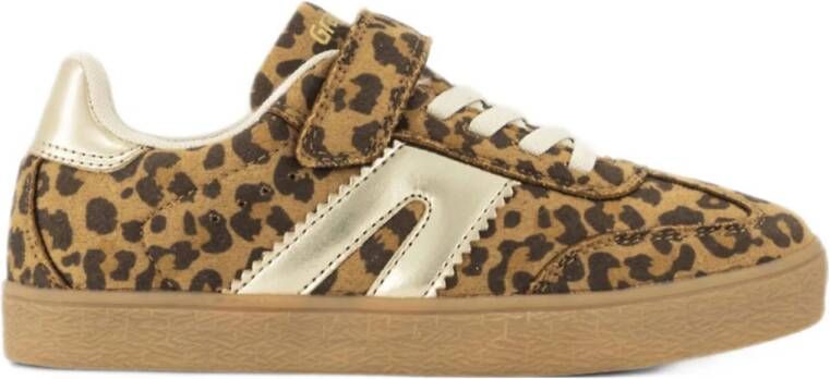 Graceland sneakers met panterprint cognac zwart