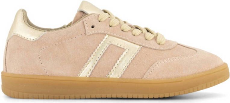 Graceland suède sneakers lichtroze goud