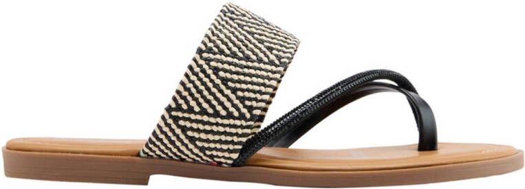 Graceland teenslippers zwart wit