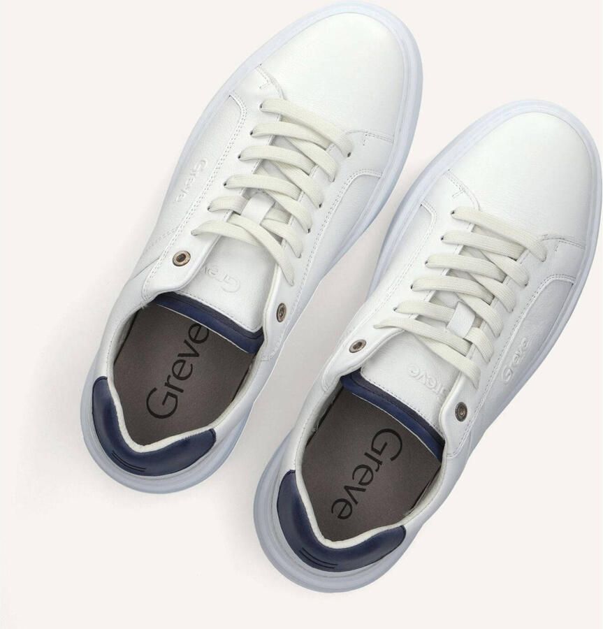 GREVE Lage Sneakers Heren Delft Leer Wit - Foto 2