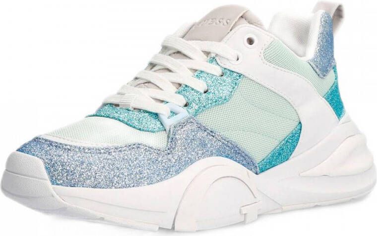 Klein Word gek twijfel GUESS Bestie chunky sneakers met glitters blauw - Schoenen.nl