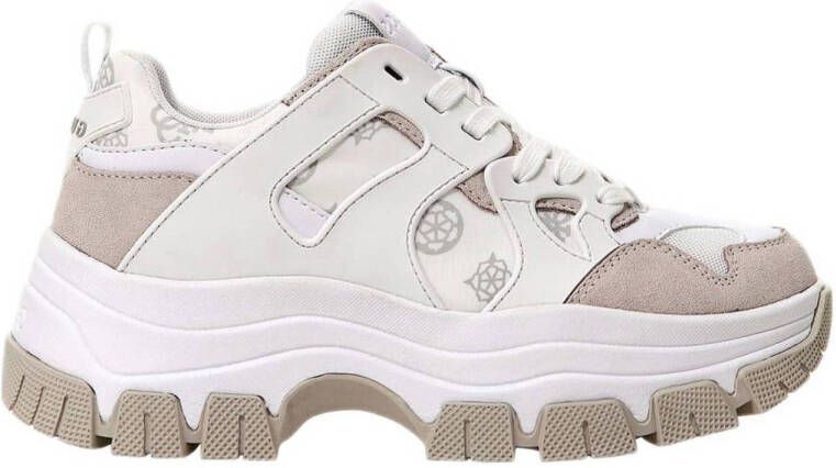 GUESS Dames Sneakers Brayjen Wit-Beige Klassiek Comfortabele Schoenen
