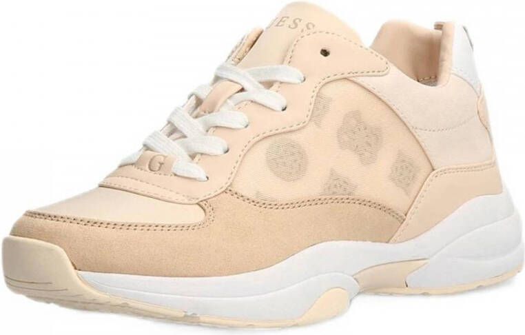 Guess Sneakers van leer en textiel model 'Luckee'