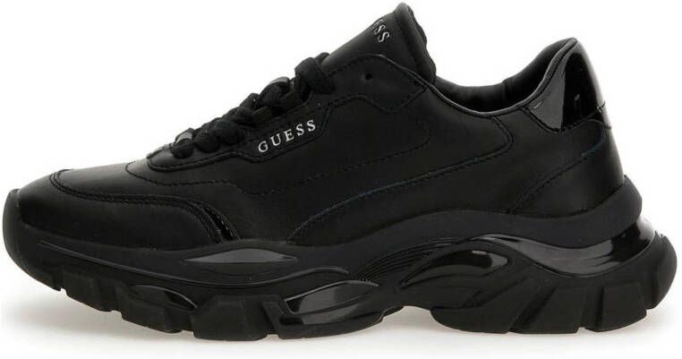 GUESS Massel leren sneakers zwart