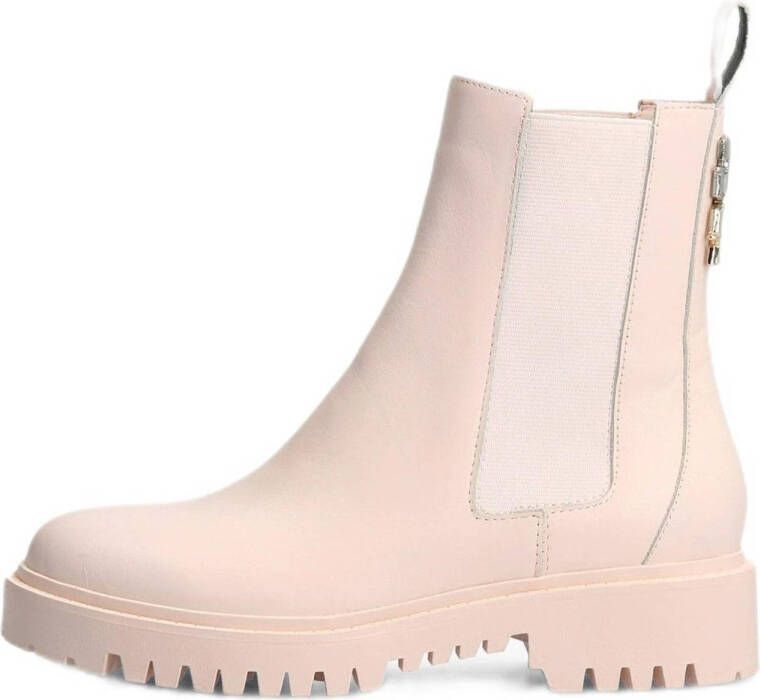 GUESS Oakess leren chelsea boots crème off white