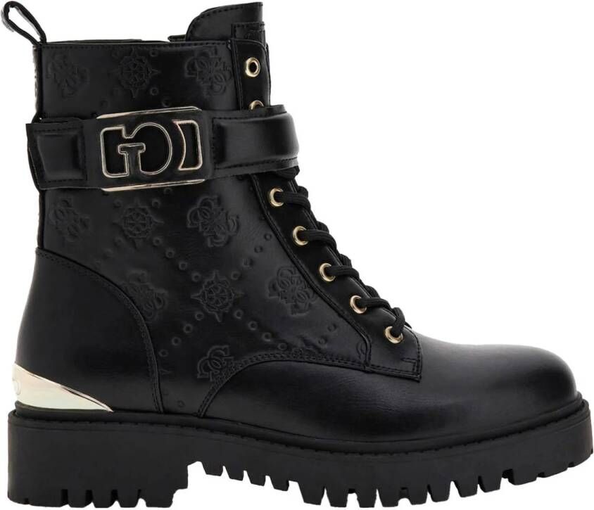 Guess Zwarte Veterschoenen met Ronde Neus