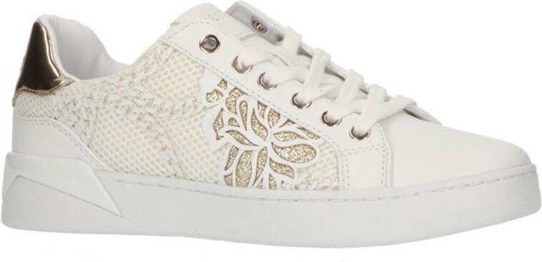 GUESS Refresh sneakers wit goud