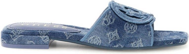 GUESS Tarishae denim slippers blauw
