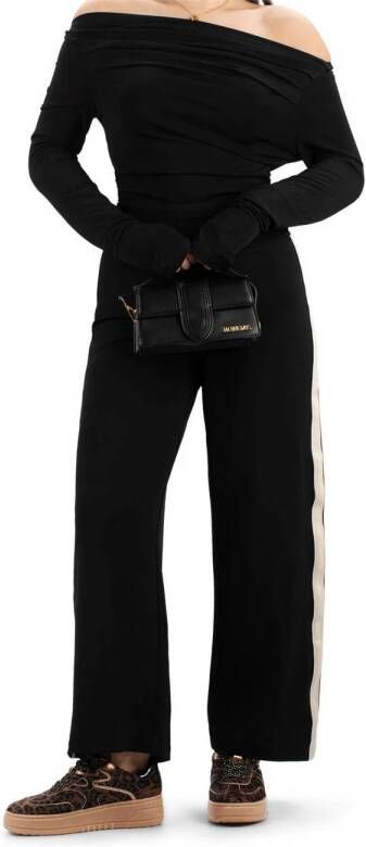 Haboob Aurelie leren sneakers met panterptint bruin