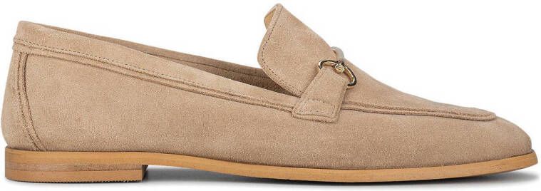 Haboob Gigi suède loafers met gesp zand