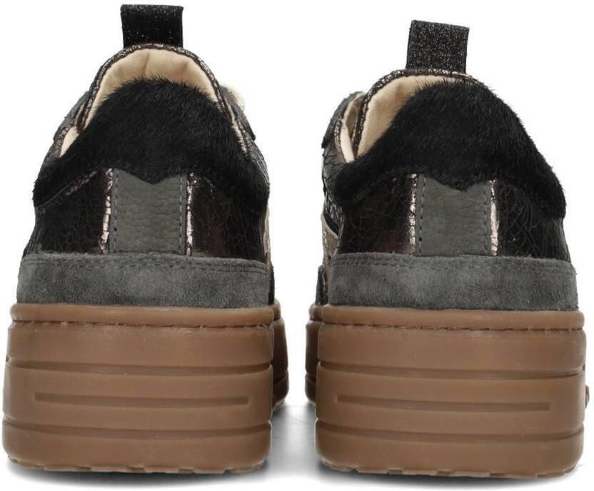 Haboob Grijze Lage Top Sneakers met Plateauzool