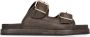 Haboob Bruin Leren Slippers Stijlvolle Details Brown Dames - Thumbnail 2