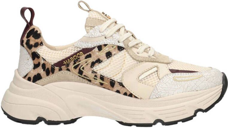 Haboob Lptokio Sneakers Leren Sneaker Dames Beige