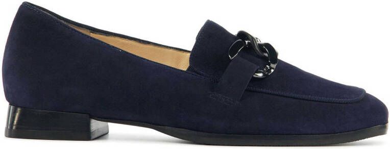 Hassia 300846 suède loafers met ketting donkerblauw