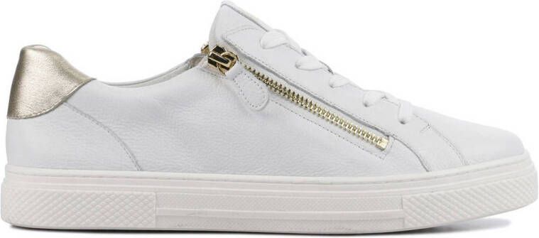 Hassia 301238 comfort leren sneakers wit goud