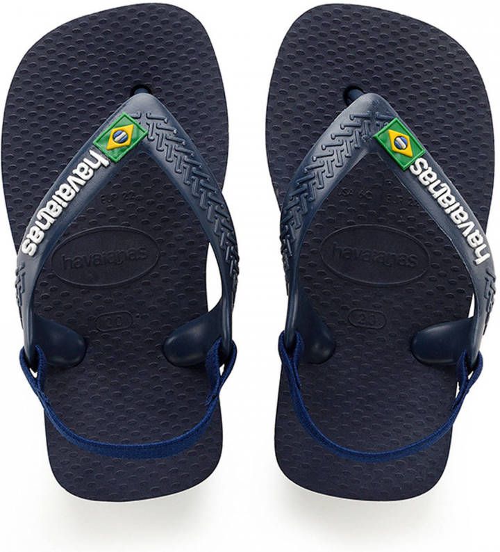 Havaianas Baby Brasil Logo II teenslippers met hielbandje blauw Meisjes Rubber 26 - Foto 2