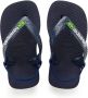 Havaianas Baby Brasil Logo II teenslippers met hielbandje blauw Rubber 22 - Thumbnail 2