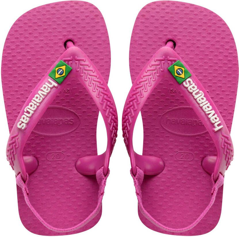 Havaianas Baby Brasil Logo II teenslippers met hielbandje roze Meisjes Rubber 21