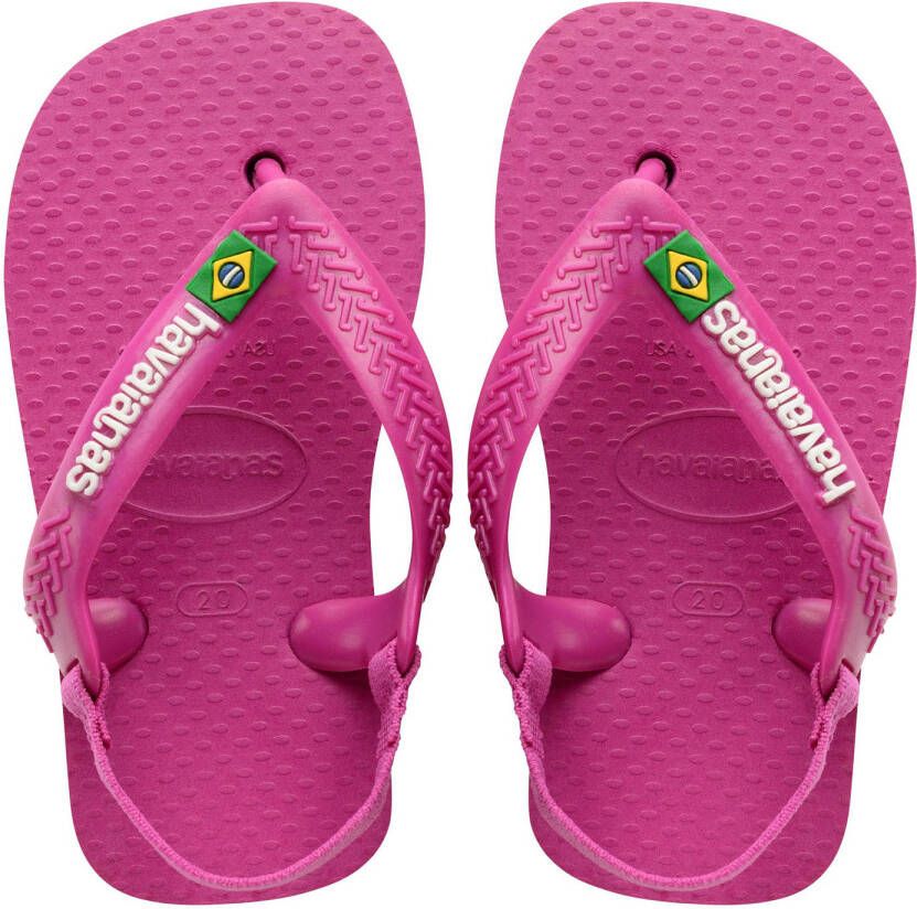 Havaianas Baby Brasil Logo II teenslippers met hielbandje roze Jongens Rubber 23 24