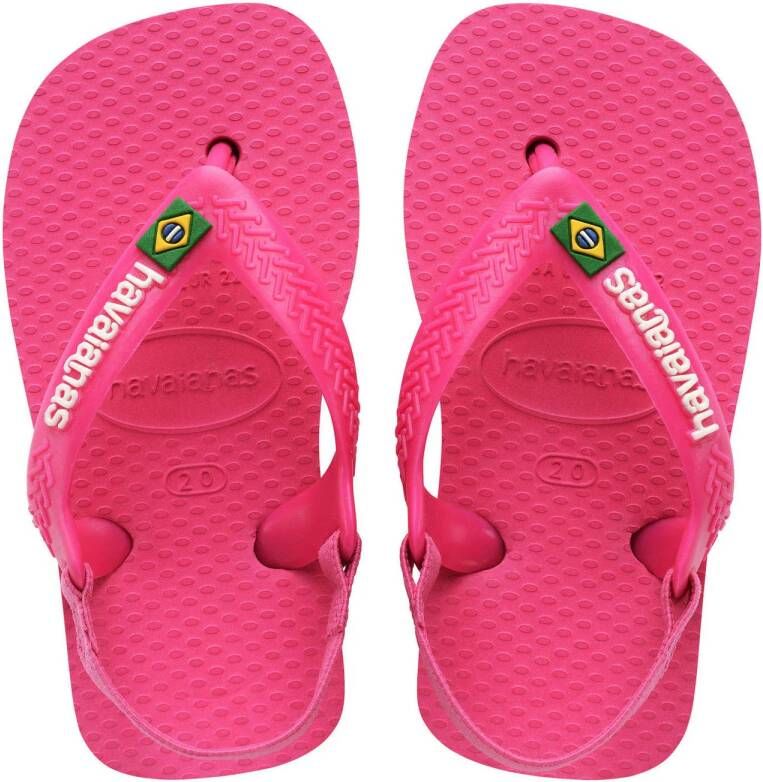 Havaianas Baby Brasil Logo II teenslippers met hielbandje roze Meisjes Rubber 23 24