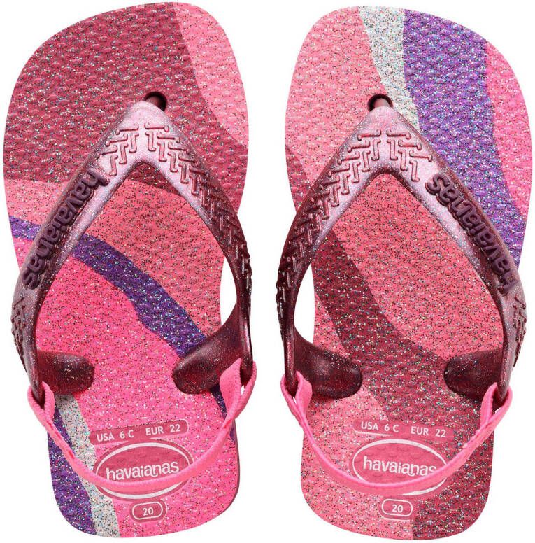 Havaianas Baby Palette Glow teenslippers roze