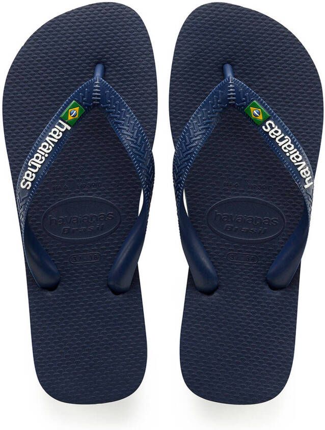 Havaianas Brasil Logo teenslippers donkerblauw