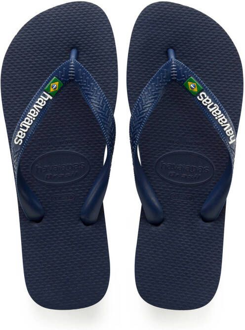 Havaianas Brasil Logo teenslippers donkerblauw