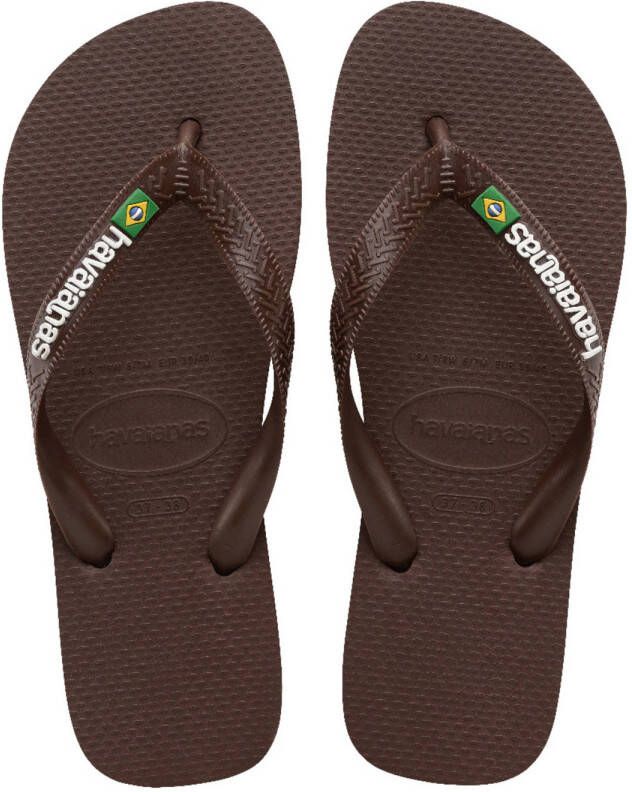 Havaianas Brasil Logo teenslippers donkerbruin