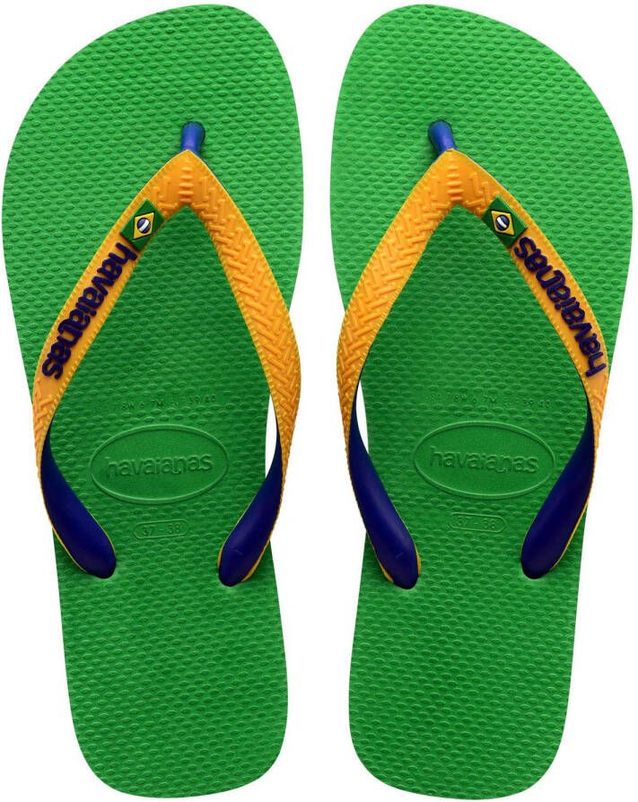 Havaianas Brasil Mix teenslippers groen geel Rubber 27 28