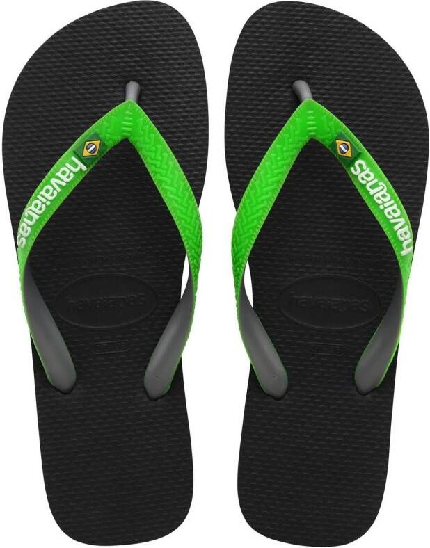 Havaianas Brasil teenslippers groen zwart Jongens Rubber 27 28