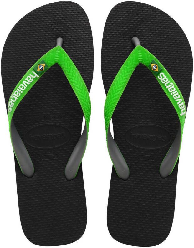 Havaianas Brasil teenslippers groen zwart Jongens Rubber 31 32