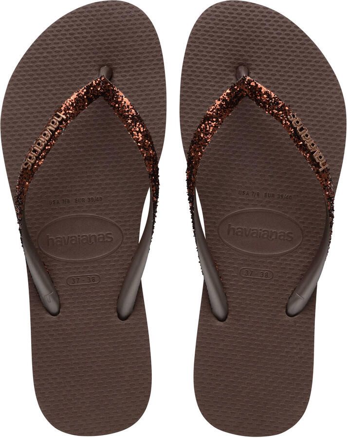 Havaianas HAV. SLIM GLITTER II Donkerbruin Dames Slippers Donkerbruin - Foto 6