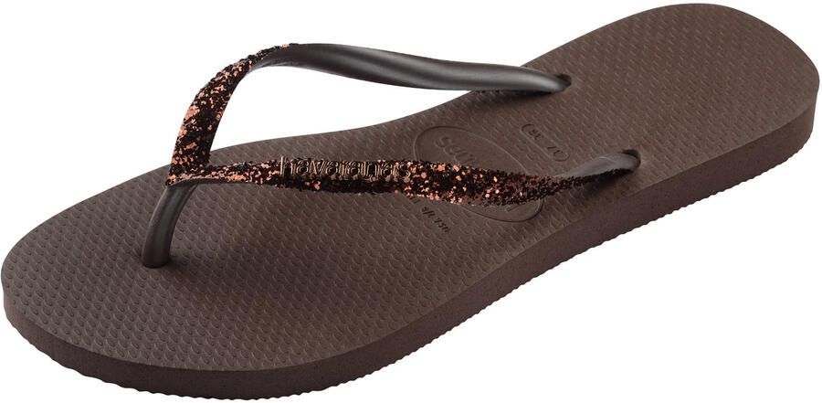 Havaianas HAV. SLIM GLITTER II Donkerbruin Dames Slippers Donkerbruin - Foto 8