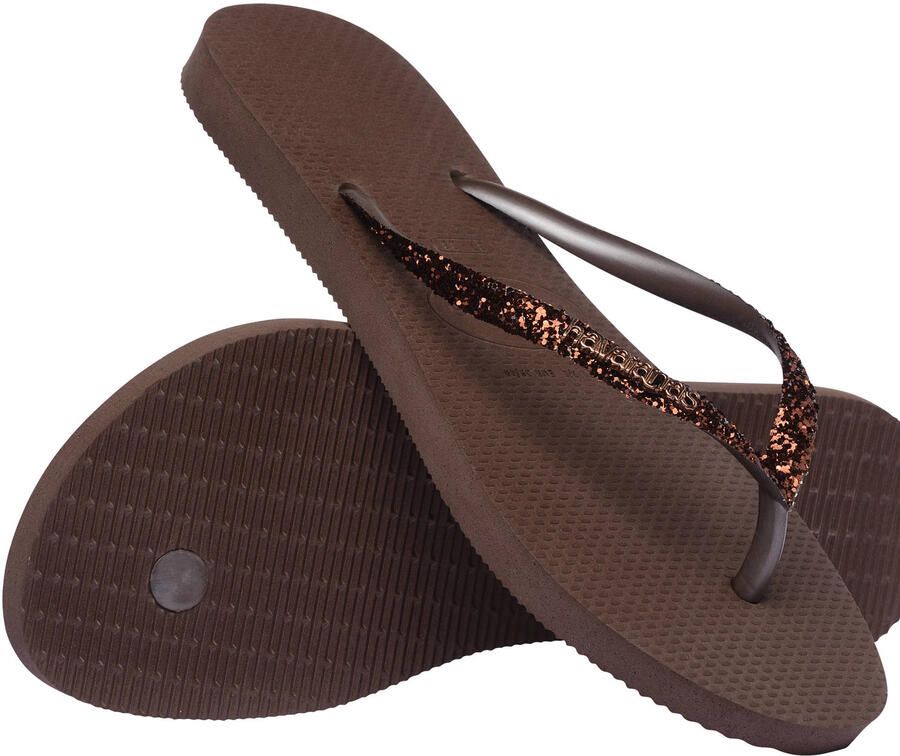 Havaianas HAV. SLIM GLITTER II Donkerbruin Dames Slippers Donkerbruin - Foto 7