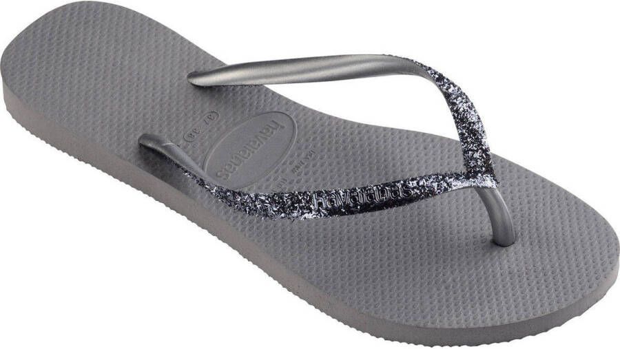 HAVAIANAS Teenslippers Dames Kids Slim Glitter Ii Maat: 41 42 Materiaal: Rubber Kleur: Grijs - Foto 4