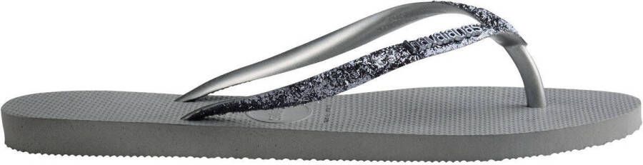 HAVAIANAS Teenslippers Dames Kids Slim Glitter Ii Maat: 41 42 Materiaal: Rubber Kleur: Grijs - Foto 3