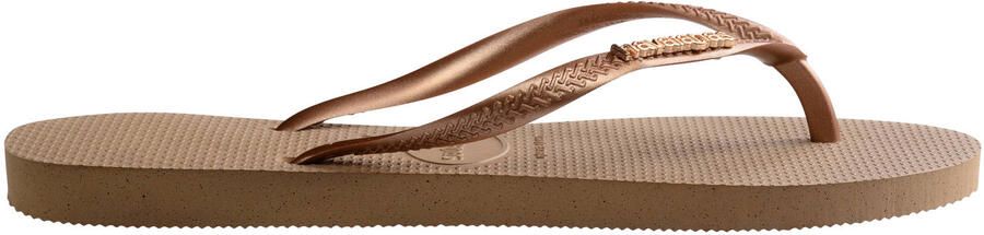 HAVAIANAS Teenslippers Dames Slim Logo Metallic Maat: 35 36 Materiaal: Rubber Kleur: Bruin - Foto 3
