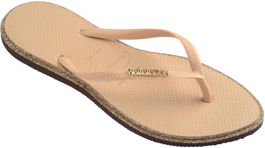 Havaianas HAV. SLIM POINT GLITTER Donkerbruin Goud Dames Slippers Donkerbruin Goud - Foto 4