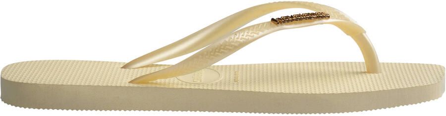 Havaianas Slim Square Logo Metallic Flip Flops Dames Crème- Dames Crème - Foto 3
