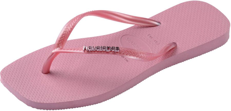 Havaianas Slim Square Logo Metallic Flip Flops Dames Roze- Dames Roze - Foto 2