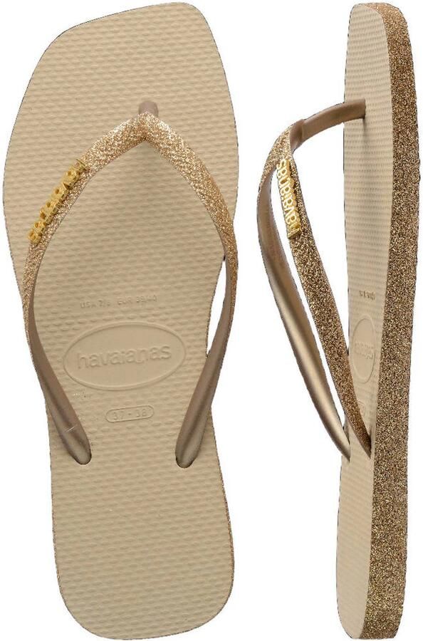 Havaianas Slim Square Sparkle teenslippers zand - Foto 2